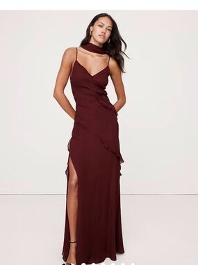 Banana Republic Georgette Ruffle Maxi Dress